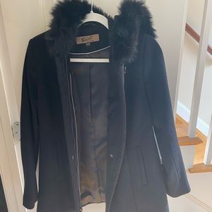 SACHI Jacket with Real Fox Fur Trimmed Hood